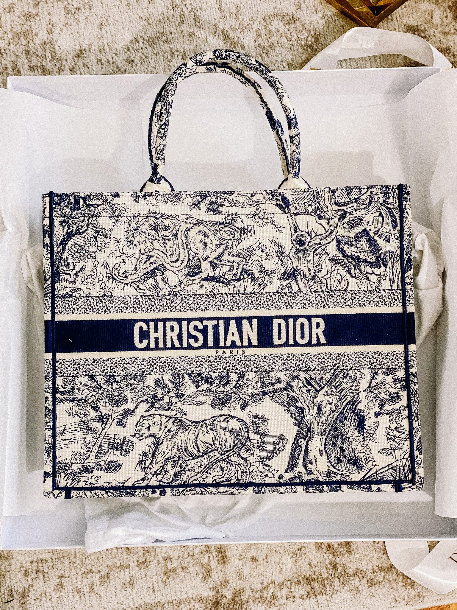 Dior book tote toile 2025 de jouy bag price